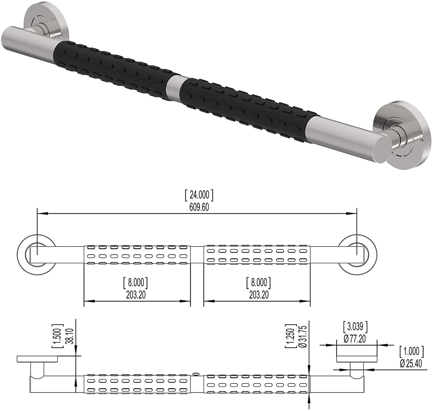 Designer Grab Bar, Collection Glacier