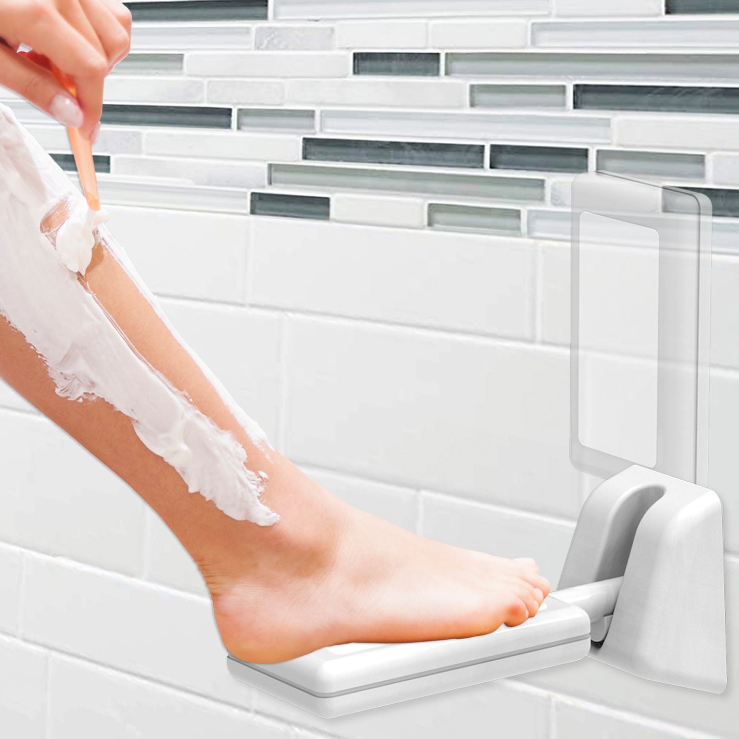 Foldable Shower Wall Foot Rest