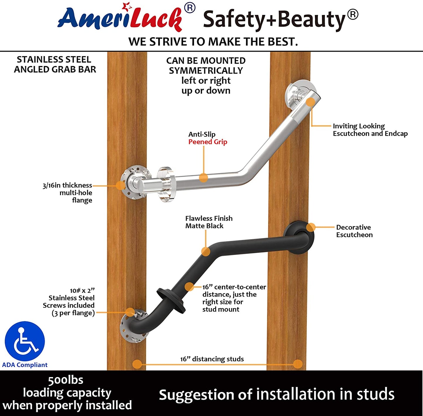 Angled Grab Bar