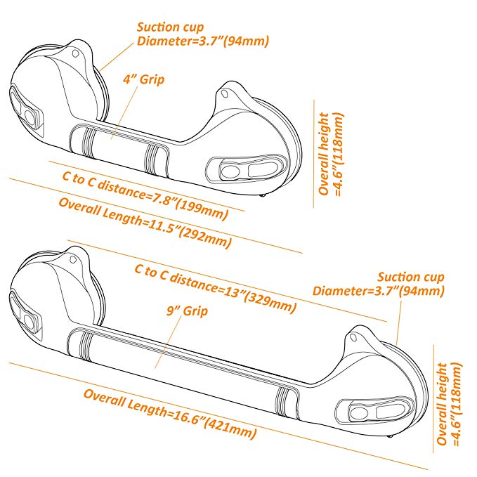 Suction Shower Grab Bars