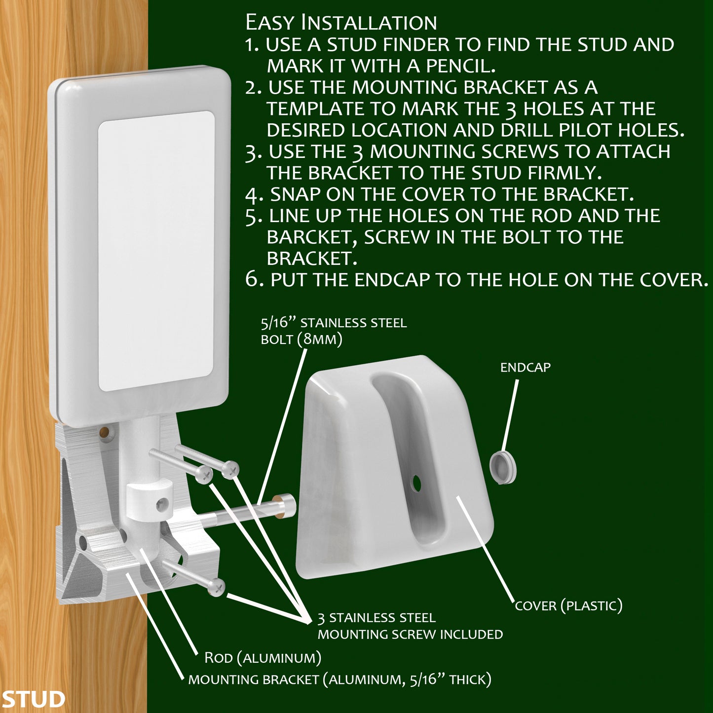 Foldable Shower Wall Foot Rest