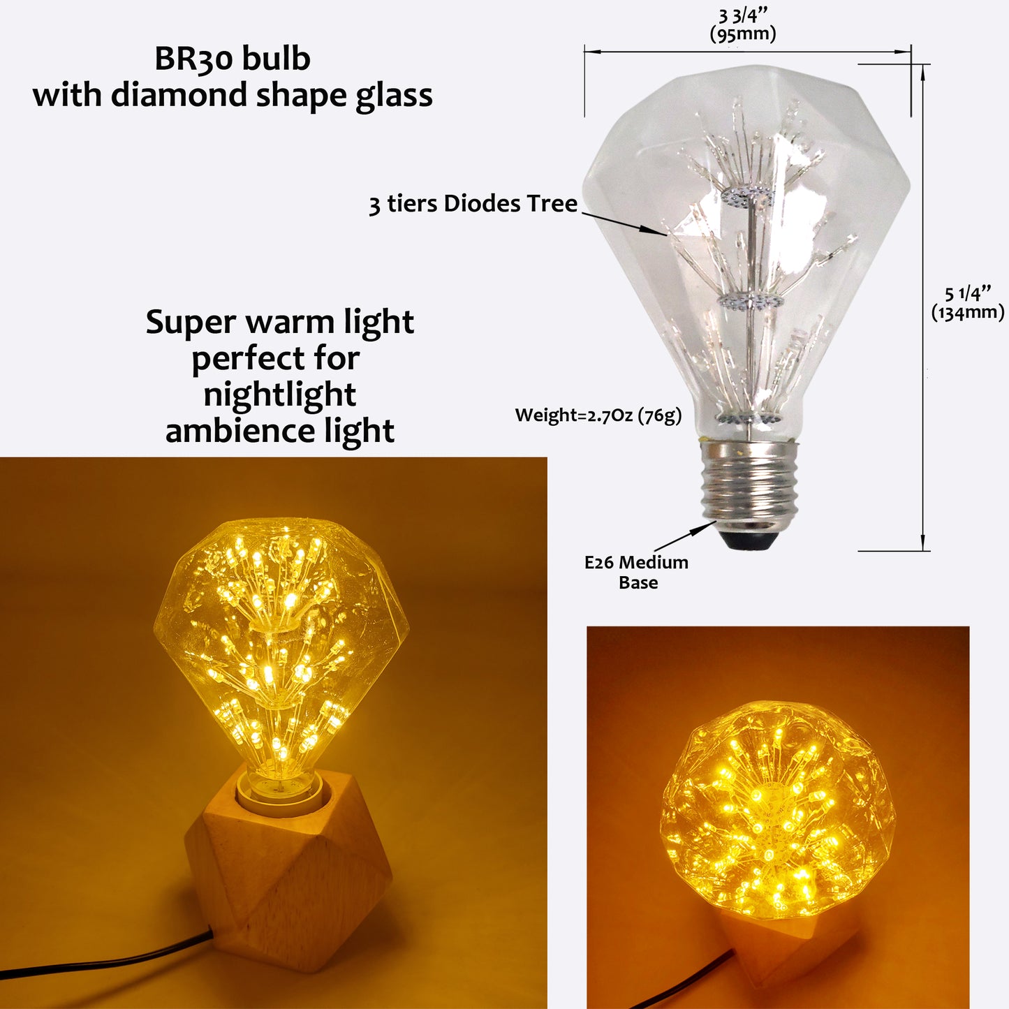 Decorative Fairy Starry LED Bulb (2 Pack)