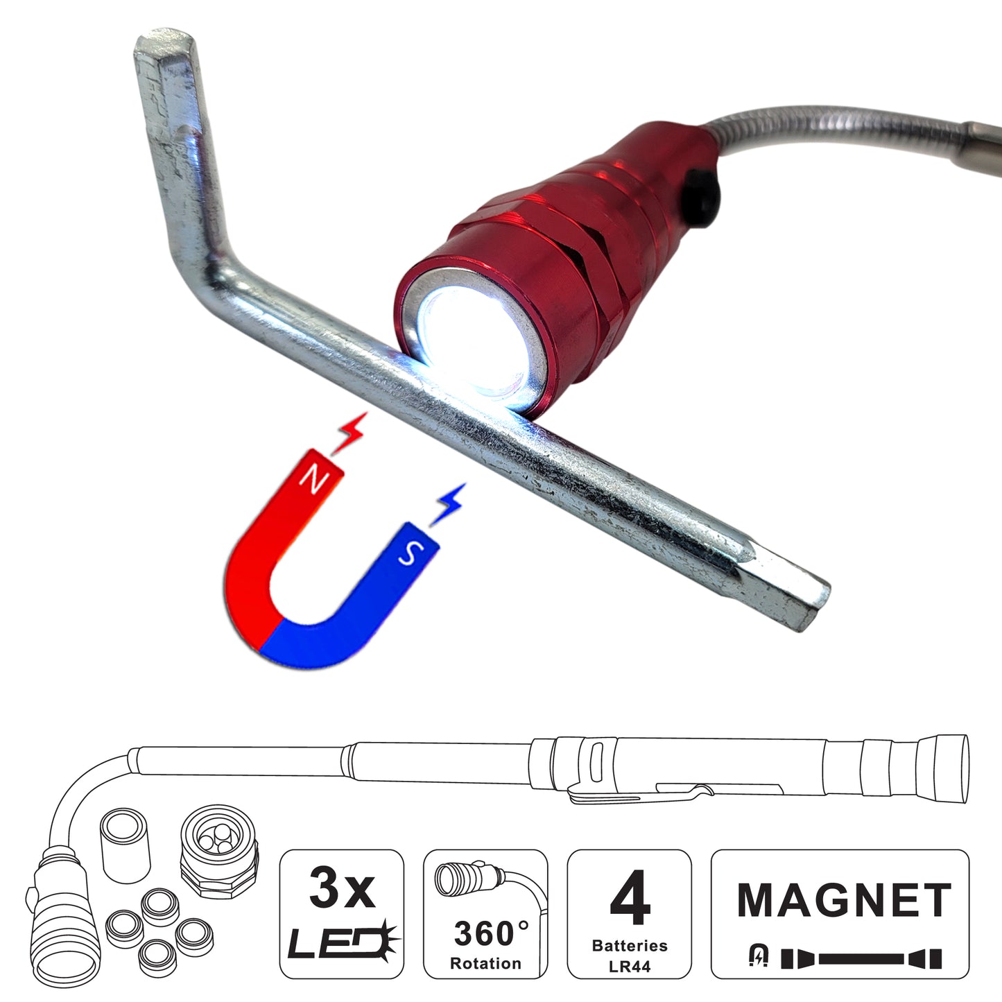 Telescopic Magnetic Pickup Tool