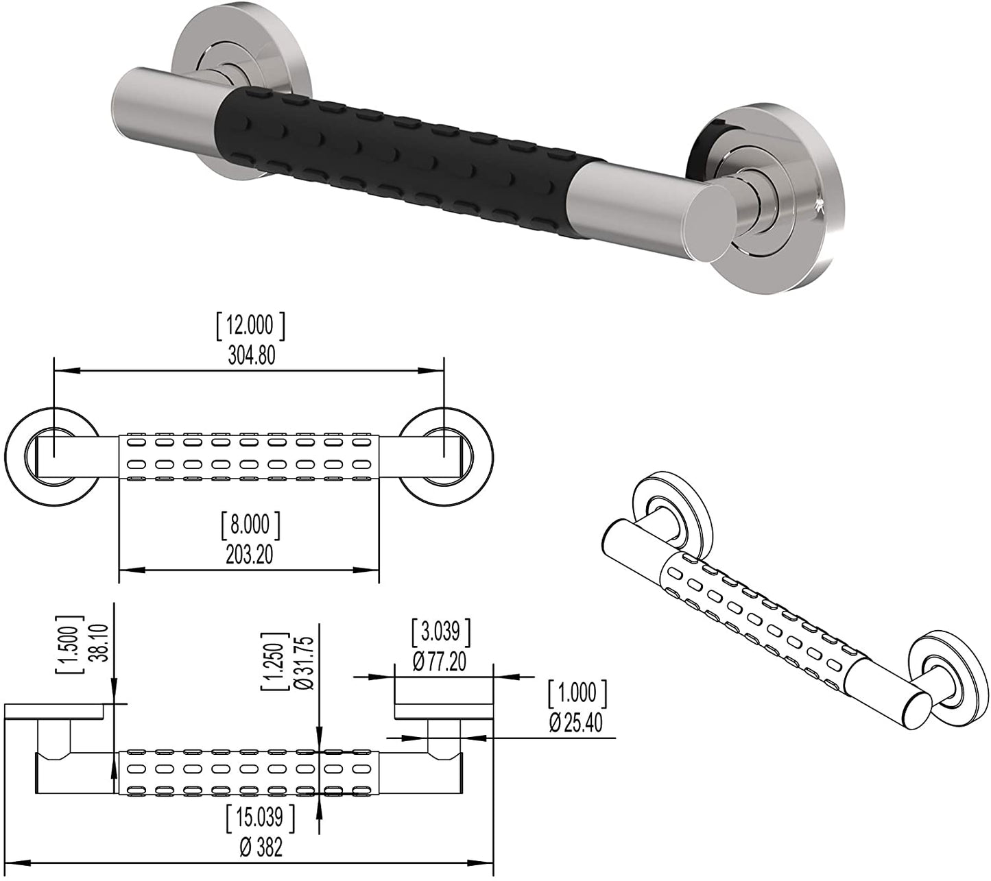 Designer Grab Bar, Collection Glacier