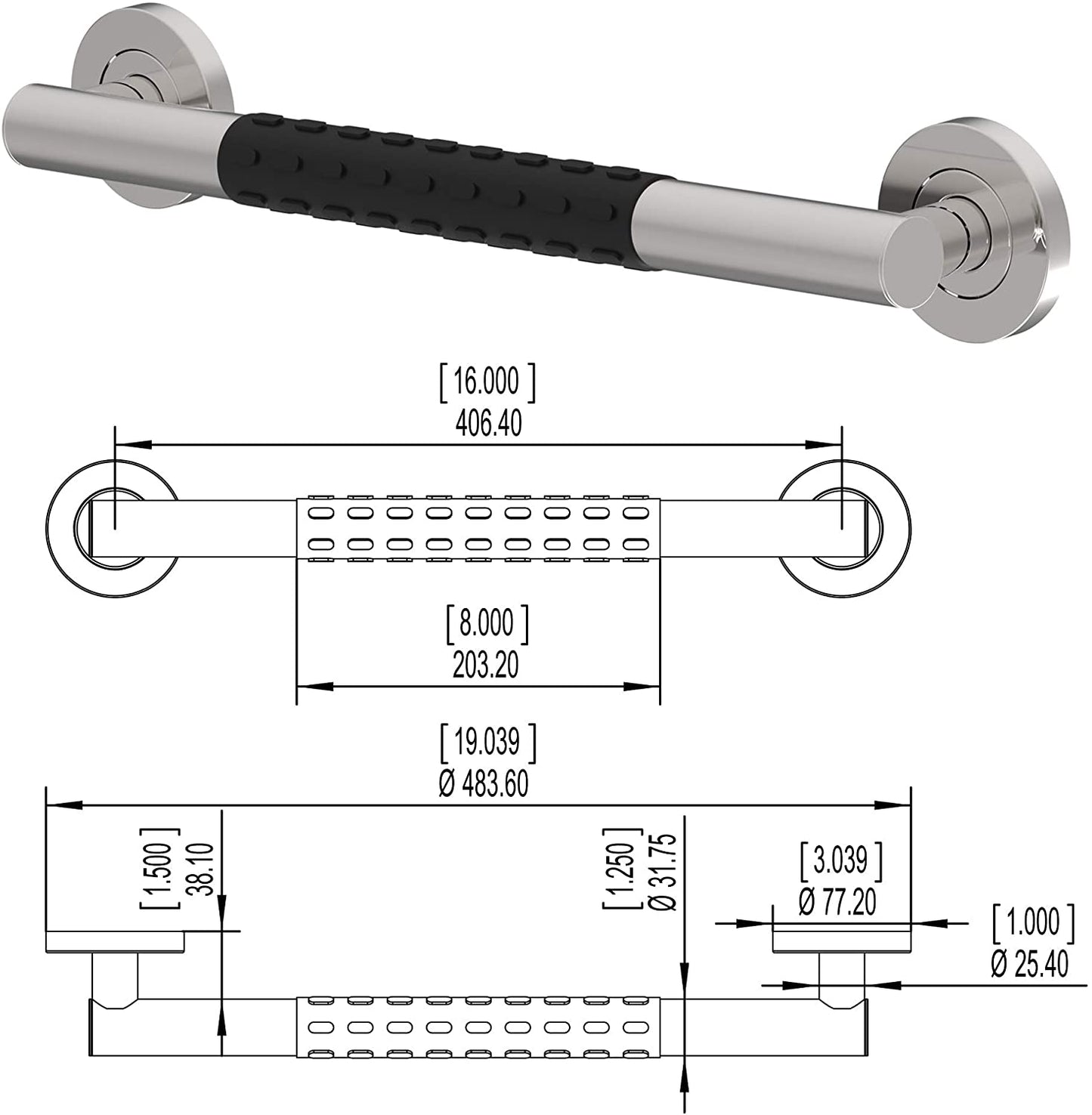 Designer Grab Bar, Collection Glacier