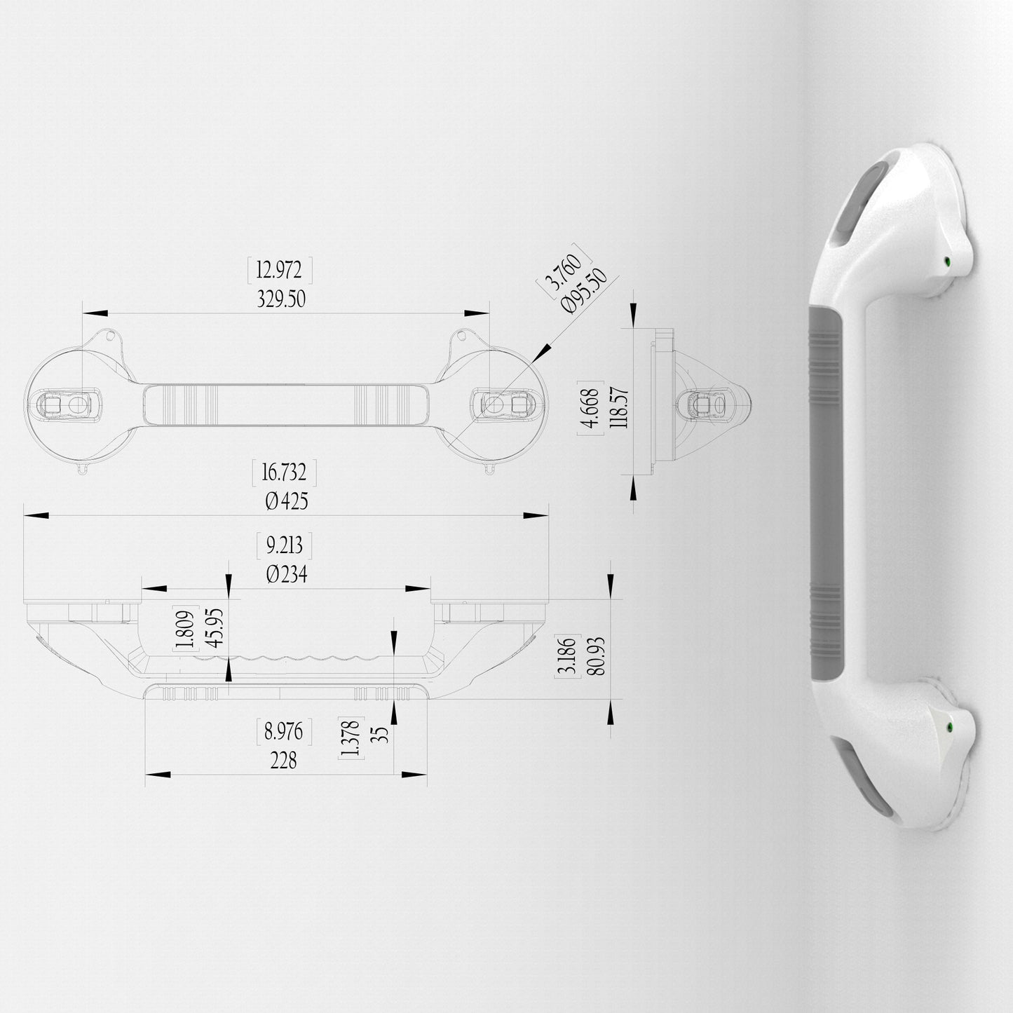 Suction Shower Grab Bars