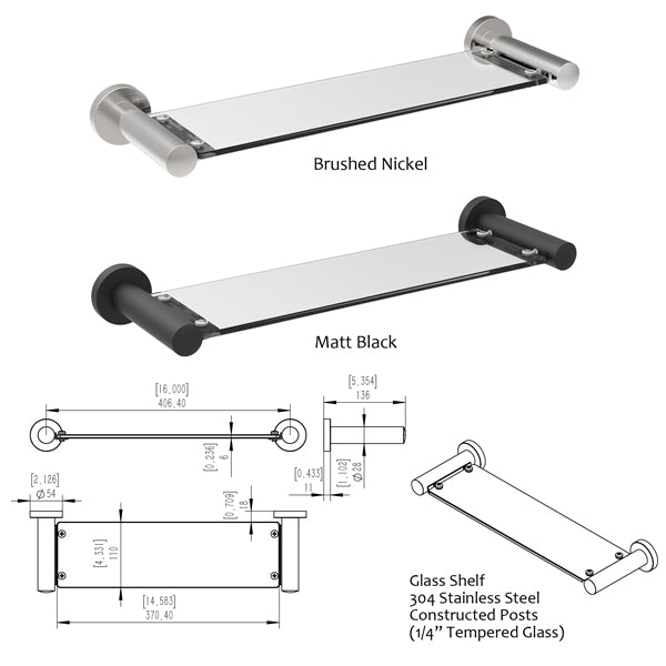 Glass Shelf for Shower Wall