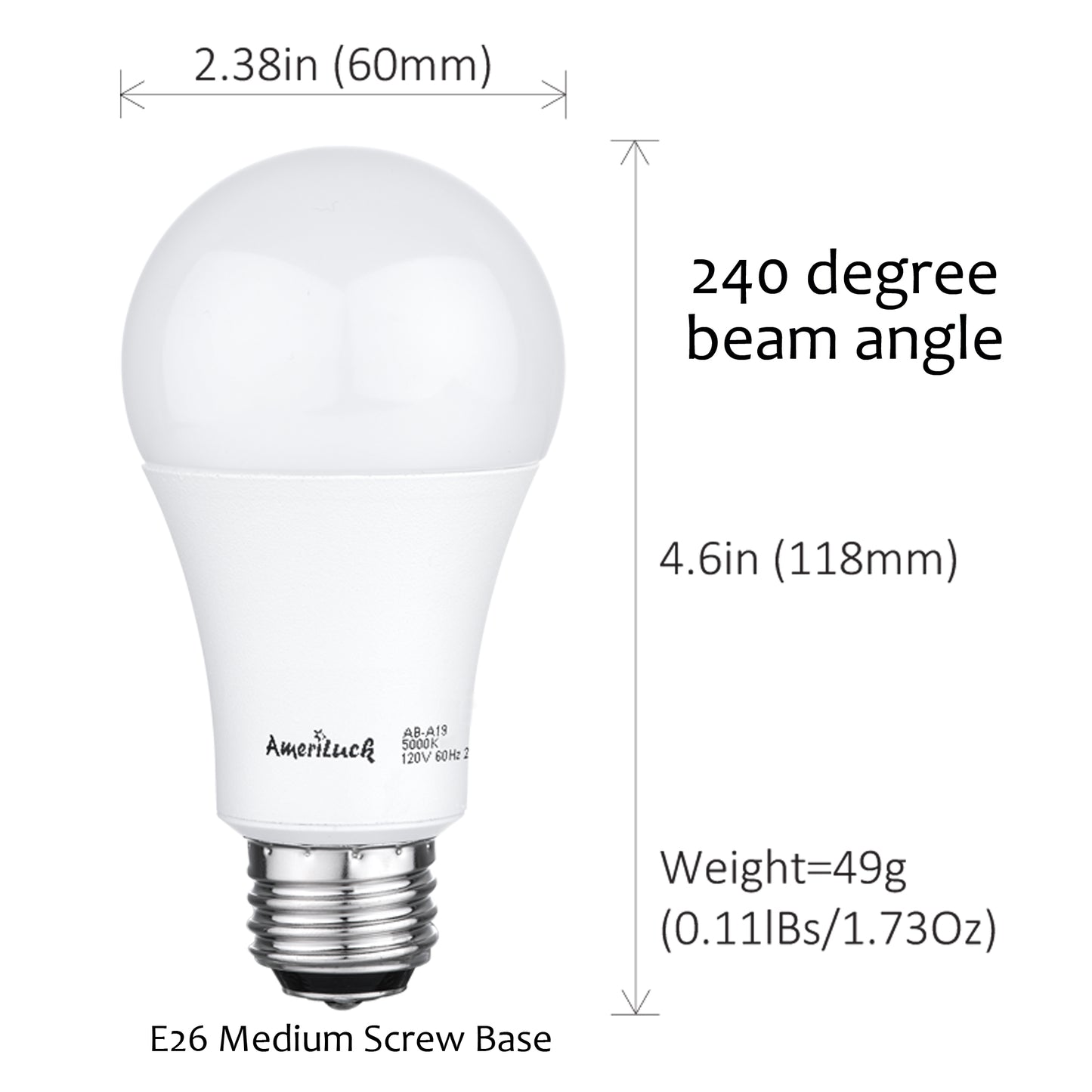 50/75/100W Equivalent A19 LED 3-Way Bulbs