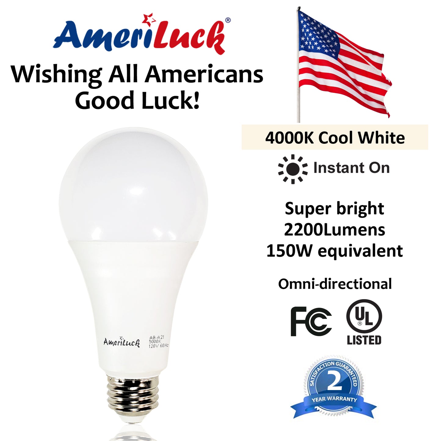 50/100/150W Equivalent A21 LED 3-Way Bulbs (6-14-20W)