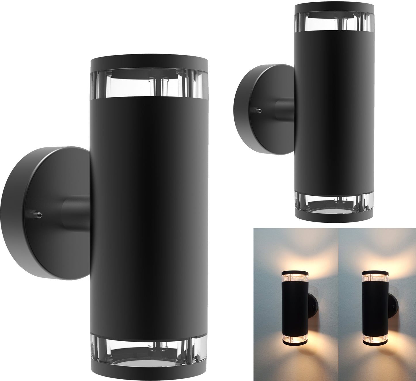 Outdoor Wall Sconce LED Light, Twin Pack