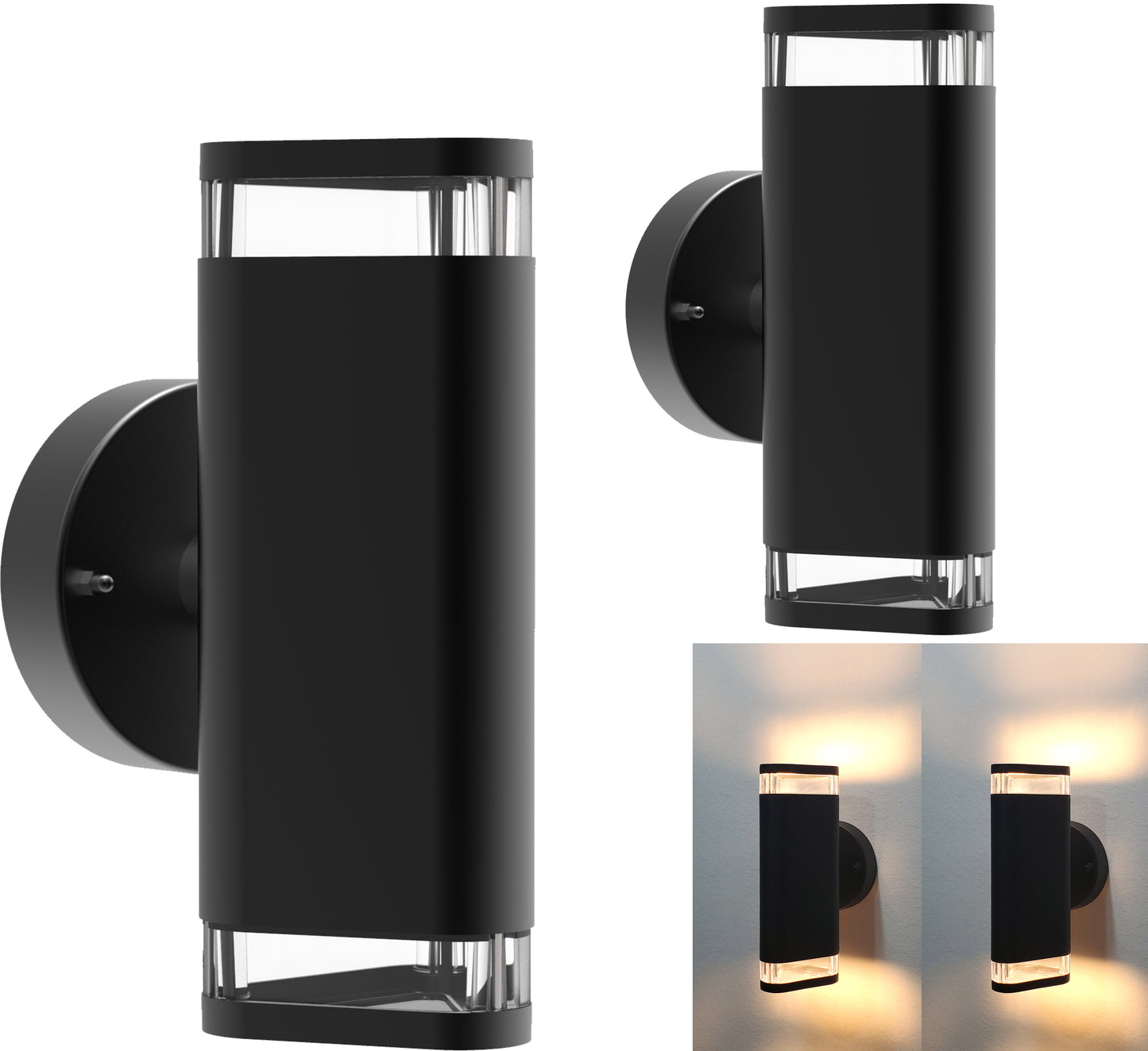 Outdoor Wall Sconce LED Light, Twin Pack