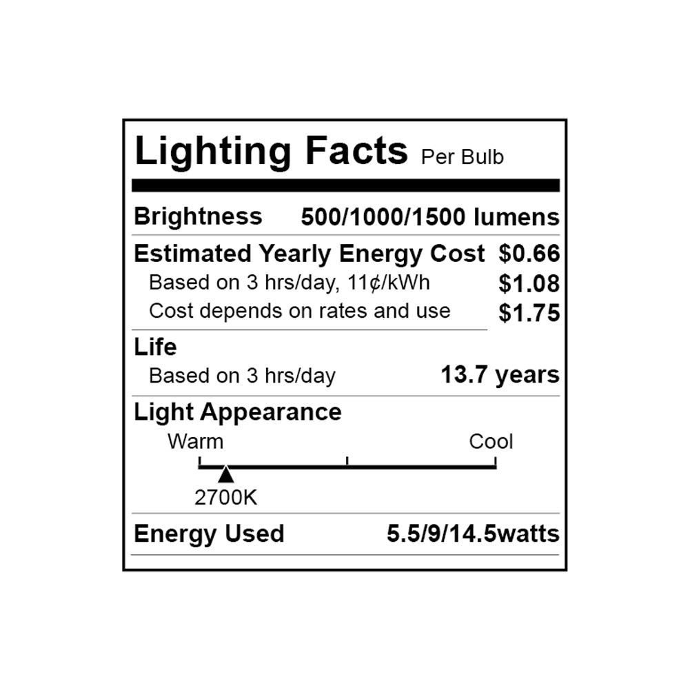 40/60/100W Equivalent A19 LED 3-Way Bulbs