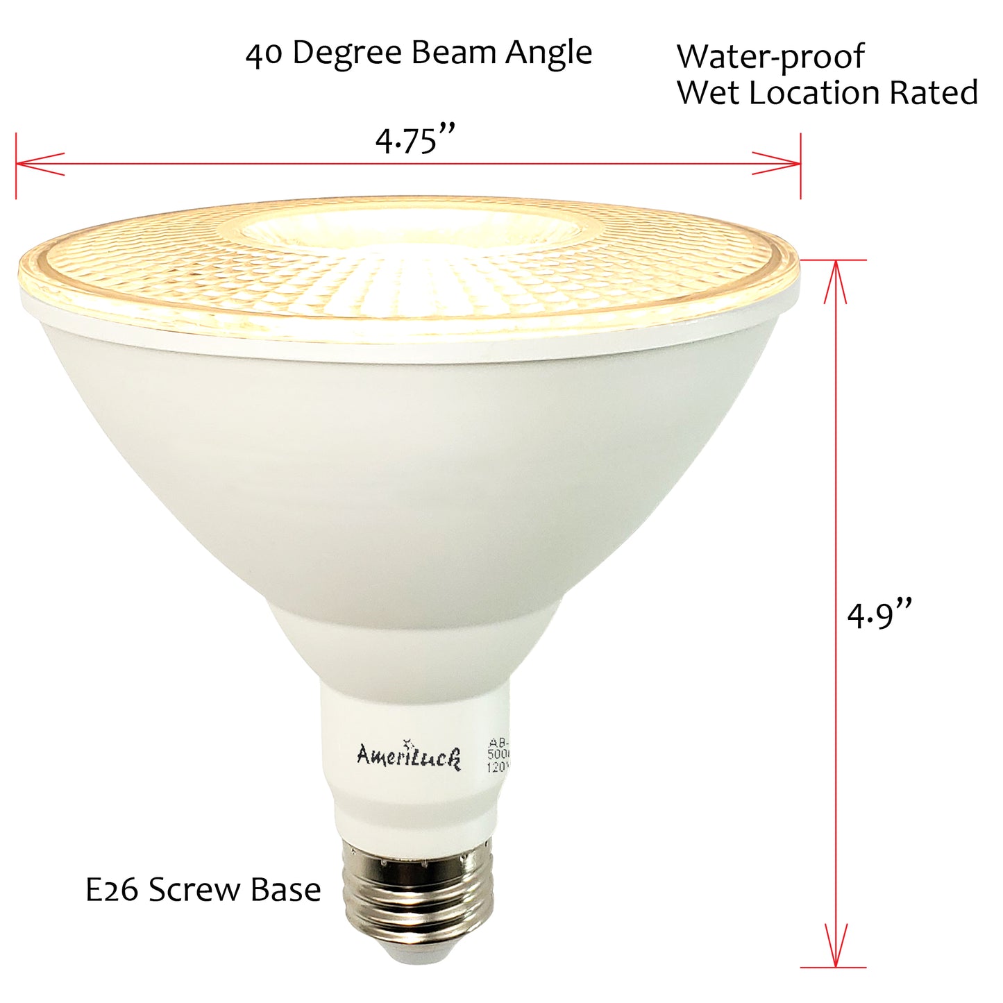 100W Equivalent Dimmable PAR38 Outdoor Flood Light Bulbs